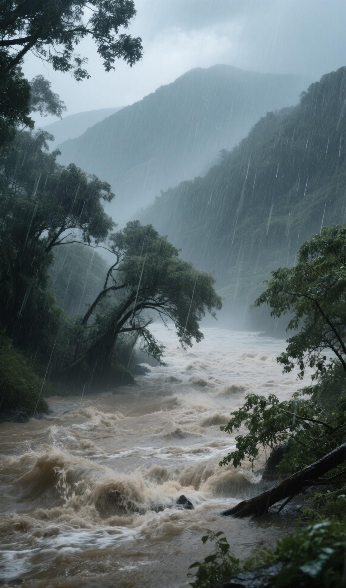 又是大雨，又是暴雨，社区政府都发短信通知大家注意防范大雨，非必要不要外出，尤其不