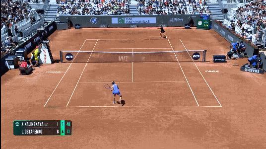 奥斯塔彭科大声呐喊😱，快“翻身”了奥斯塔彭科vs卡林斯卡娅wta1000