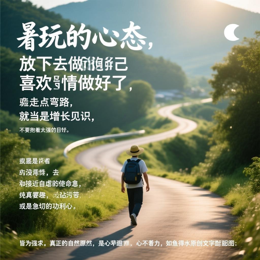 觉醒后，
要放下所有的心理包袱，
以玩的心态，
去做你自己喜欢的事情！

做好了