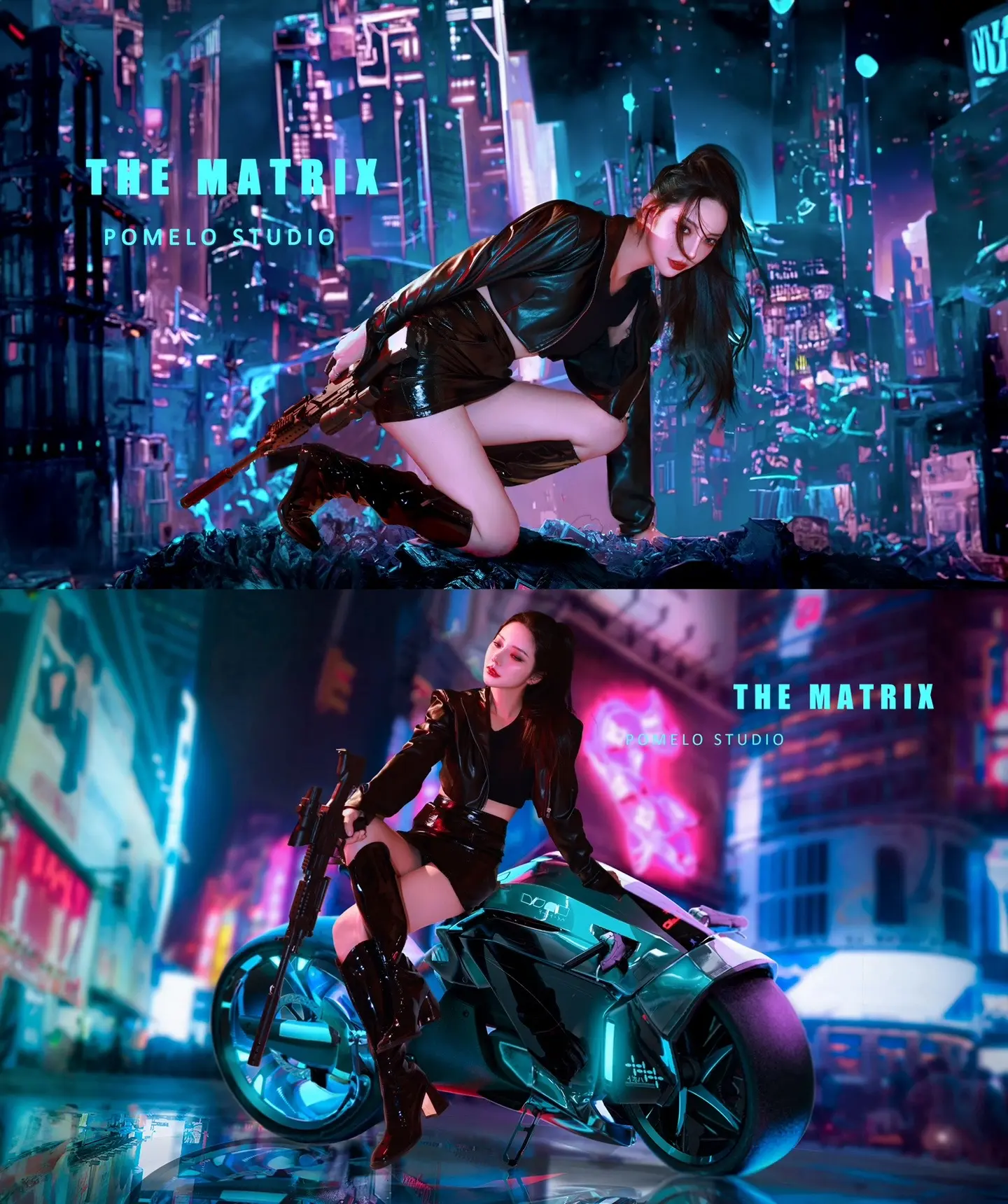 欢迎来到赛博世界。论一个女生可以帅到什么地步！！ 
机车女孩