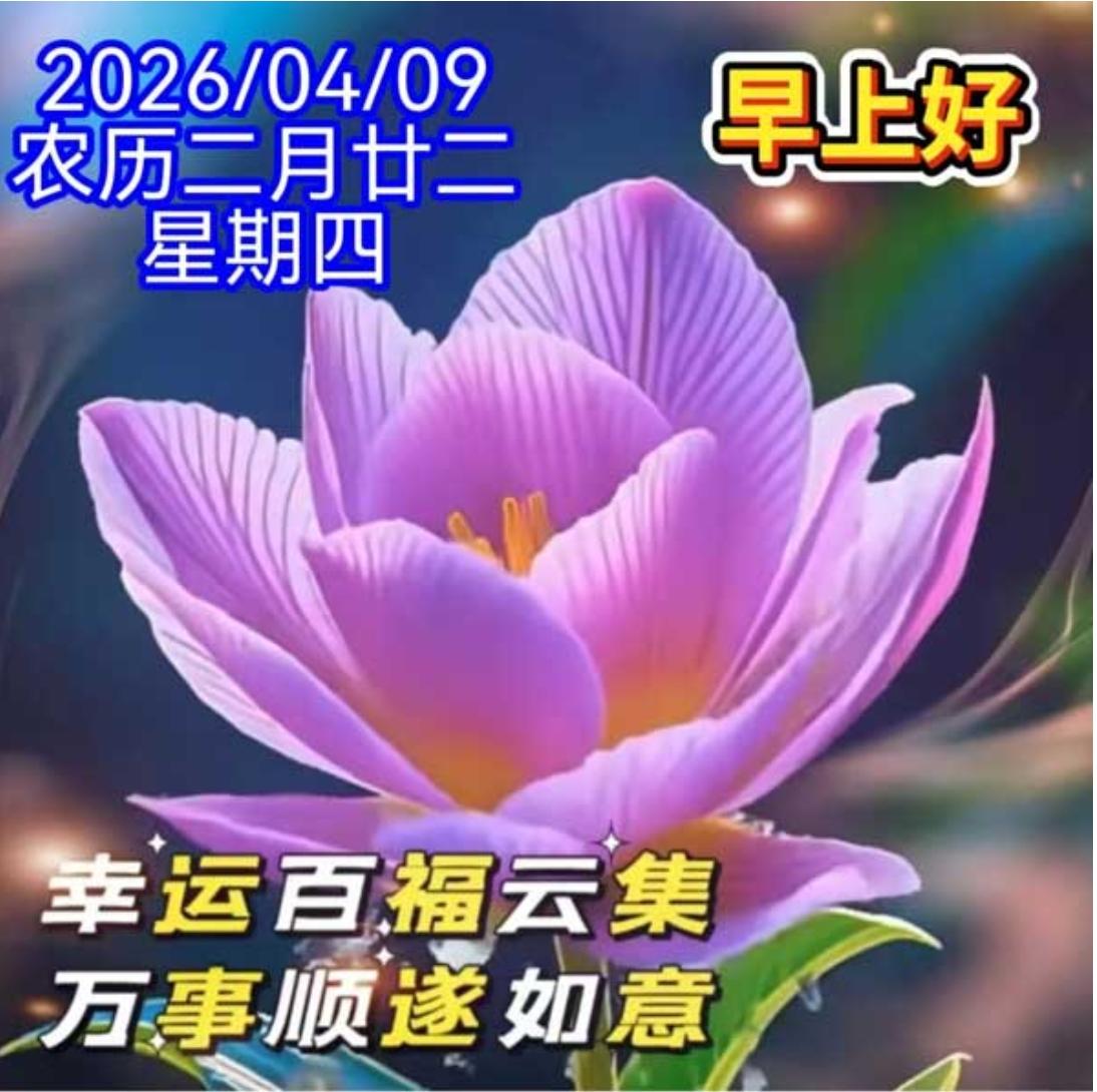 朝霞满天映东方，
春风拂面暖心房；
清晨问候送给你，
愿你岁岁都平安；
幸福生活