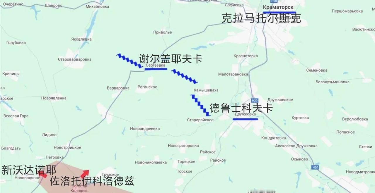 俄军在红军城以北推进深度达12公里，最终在新沃达诺耶村切断了乌军从多布罗皮利亚到