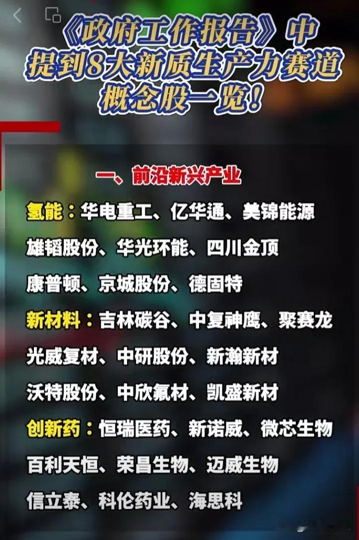 新质生产力的八大赛道，相关概念核心龙头盘点！（量子科技、生命科学、合成生物、低空