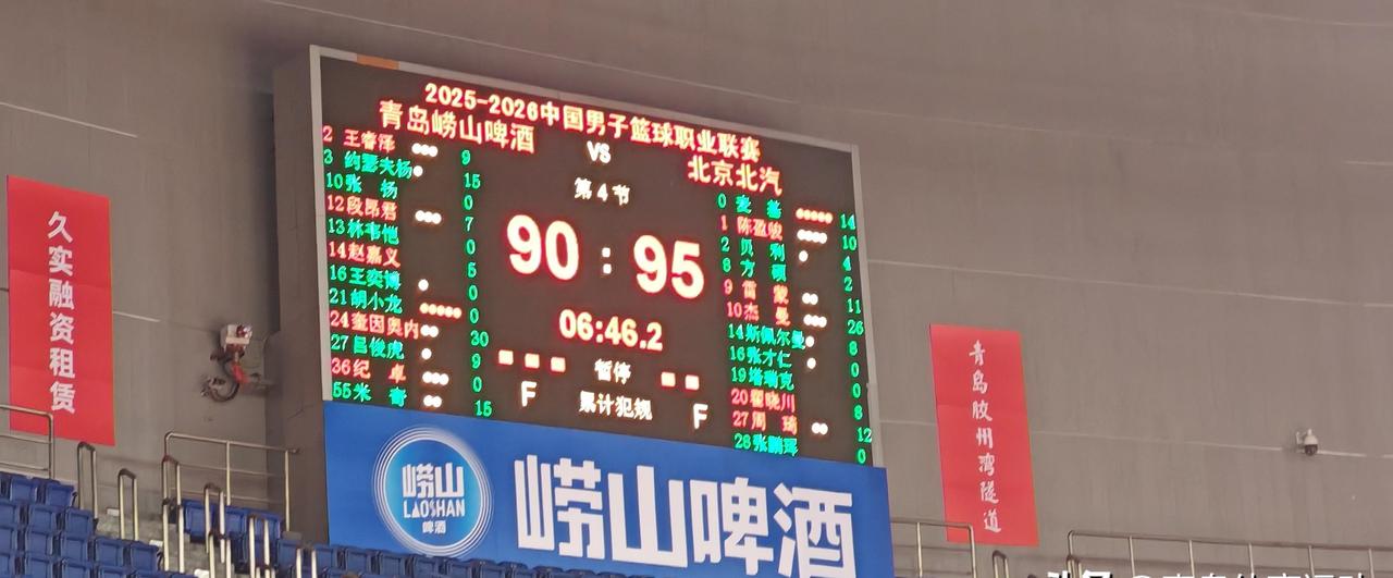 虽然失利，但是验货成功！今日青岛男篮主场90:95不敌北京男篮，这场五分分差的较