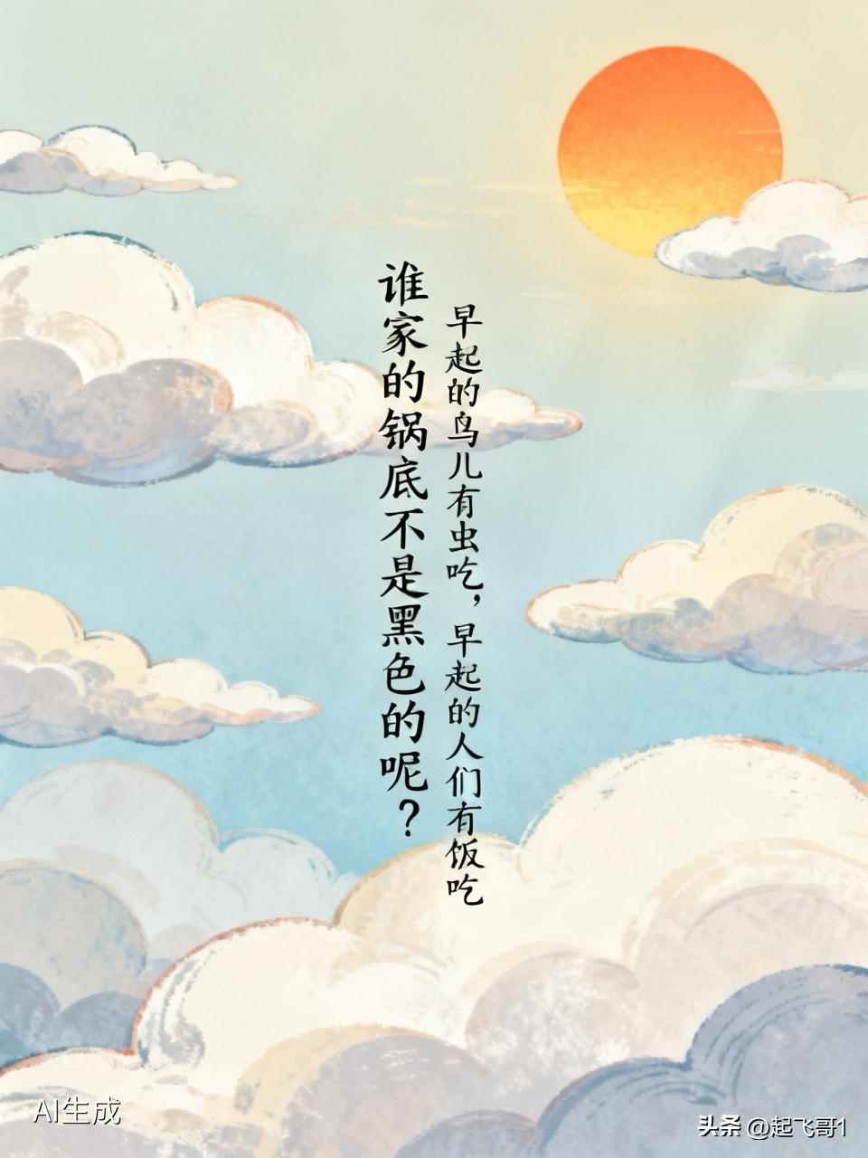 不要说社会现实，
谁家的锅底不是黑色的呢？
谁又不是被凡事缠绕，
东家长西家短，