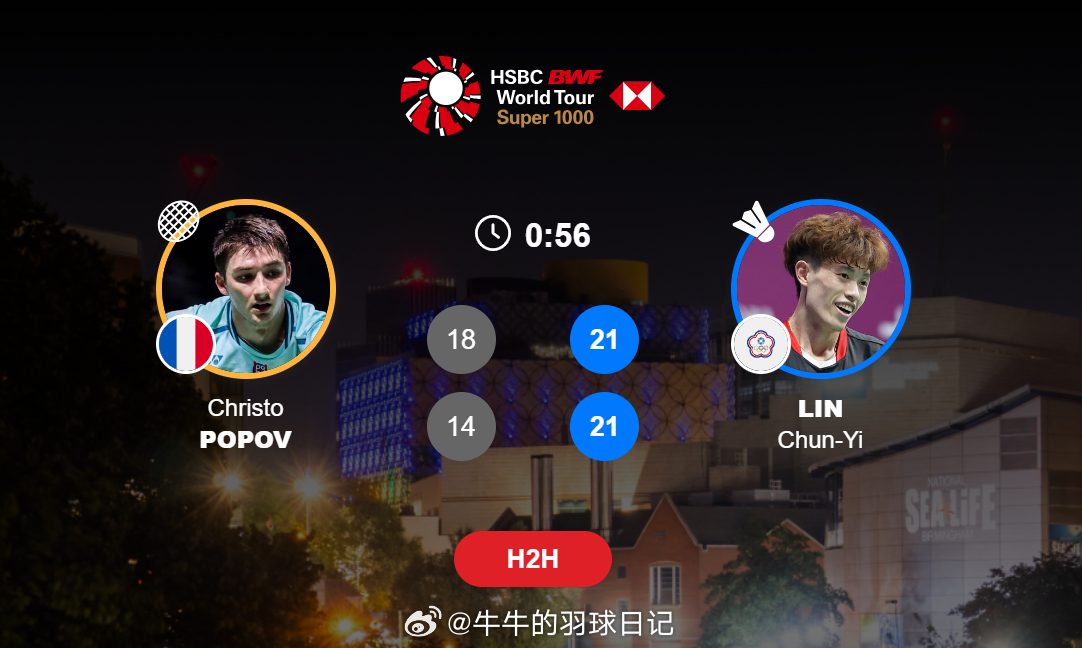 男单 1/4赛 小波波夫(5) 18-21 14-21林俊易种子又走了一个202