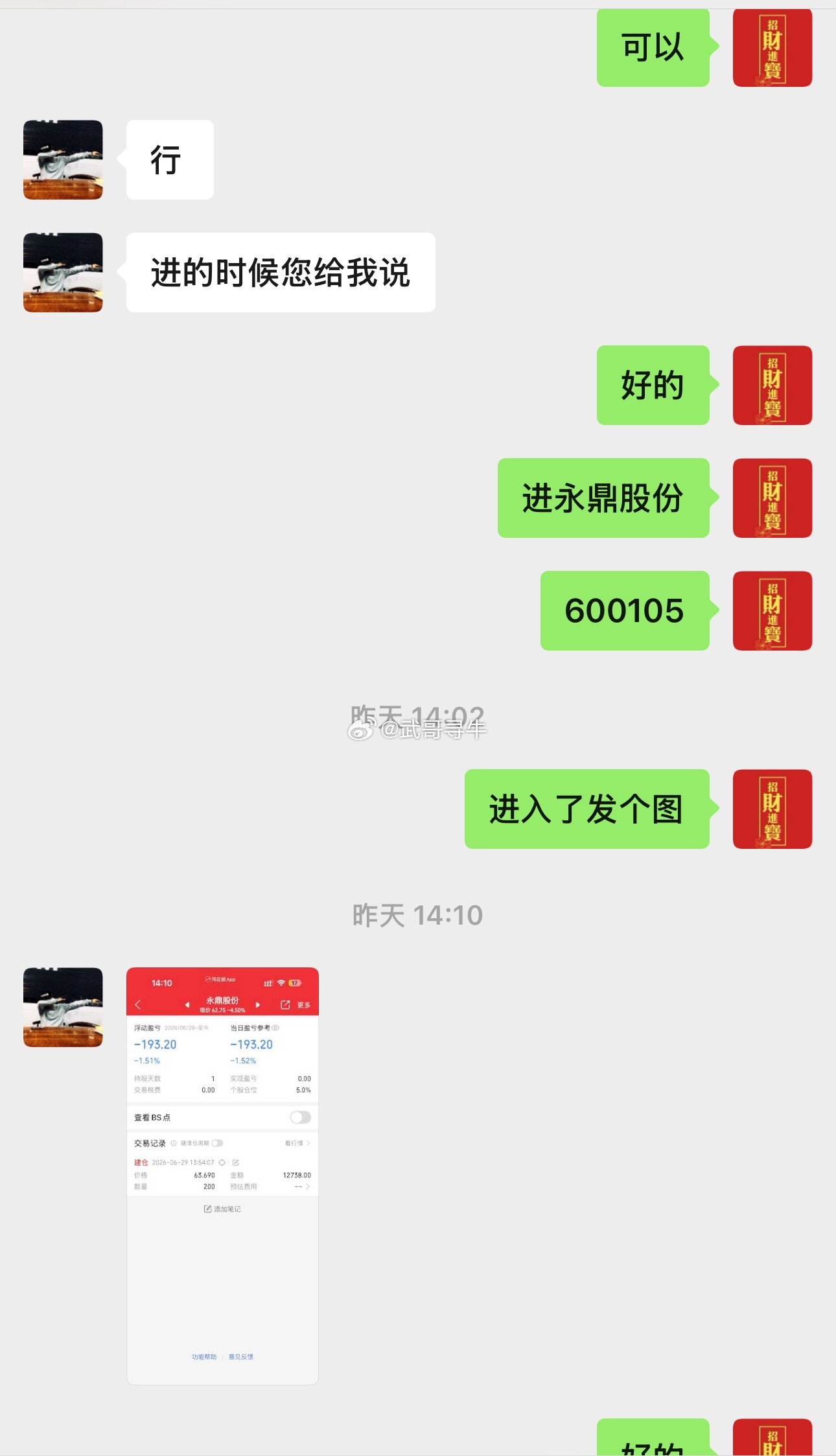 吃肉吃肉昨天低吸的永鼎股份也给肉吃了，恭喜！ 