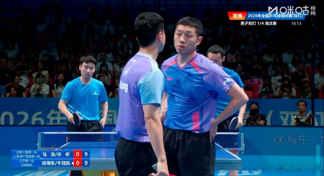 2026年7月18日全国乒乓球锦标赛丨男双1/4决赛马龙/许昕3-2徐海东/牛冠