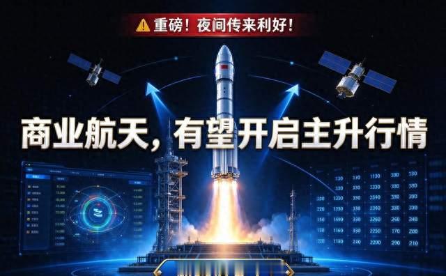 夜间利好出炉，商业航天赛道，留意主升机会信号