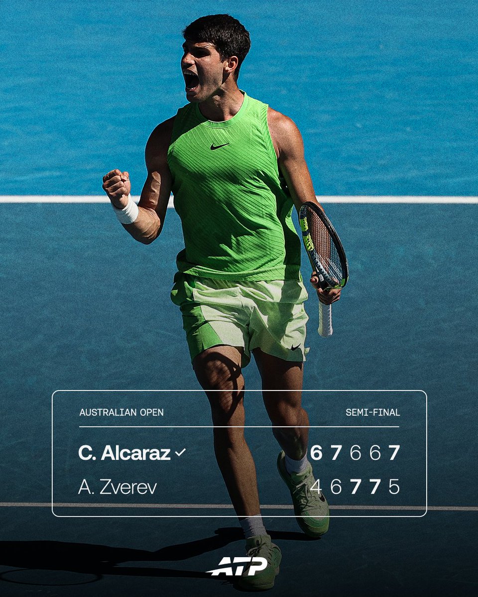 ATP：阿尔卡拉斯五盘胜兹维列夫 首进澳网决赛