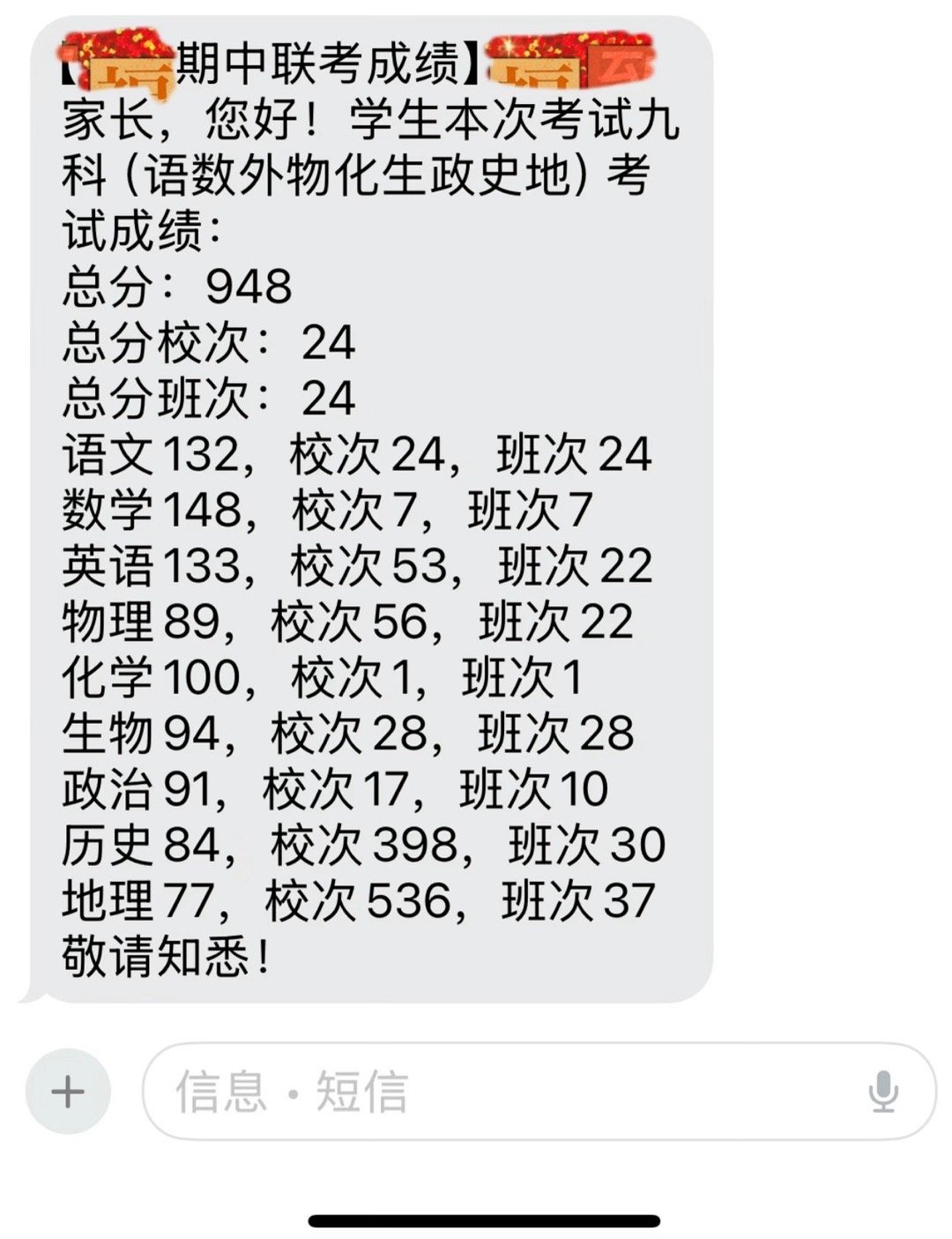 资助的妹妹第一次高中大考 ！！！ 