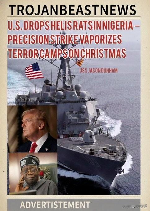 2025年12月25日（圣诞节）傍晚。美军通过部署在几内亚湾的军舰发射了十余枚战