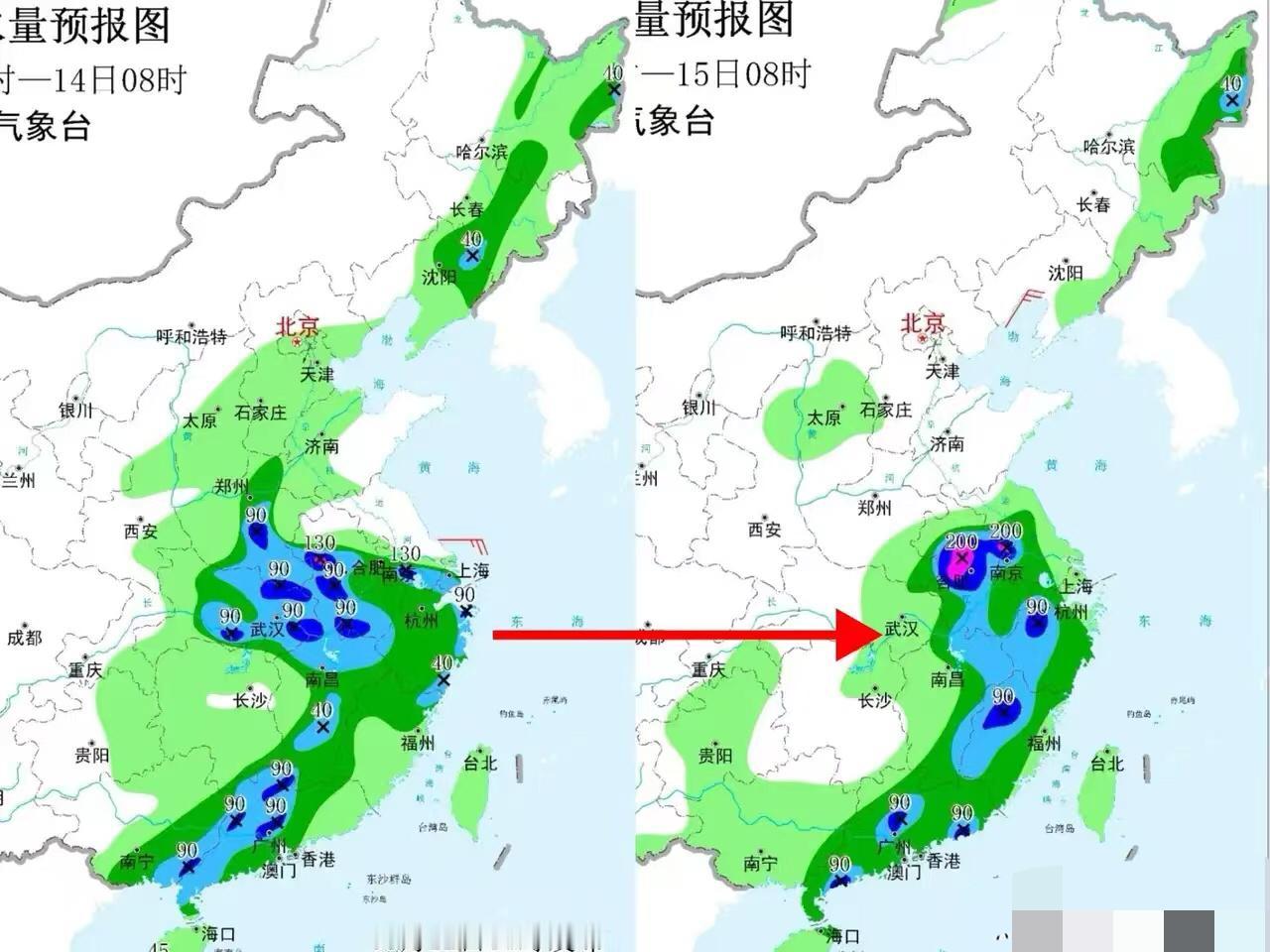 这下好了
白海豚又来回马槍，
有可能要折返在江浙沪一带出海

有网友根据最新模式