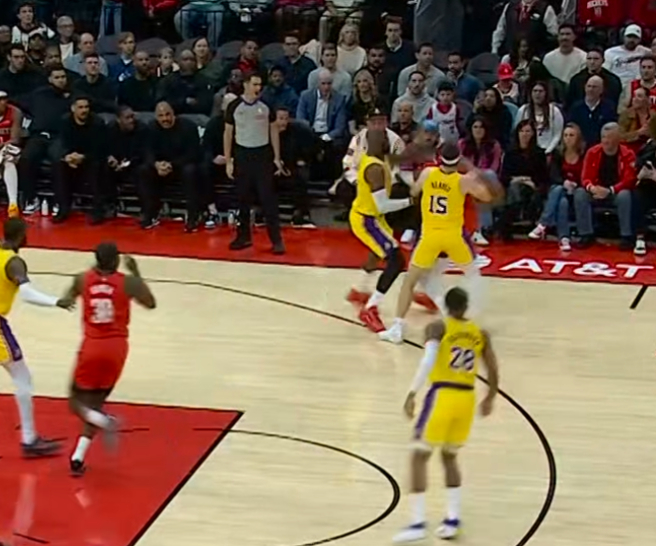 第一节就开始包夹杜兰特，来的很快！湖人vs火箭