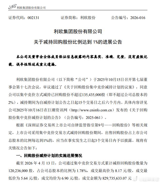 利欧股份 sz002131[股票] 不要脸，回购不注销，天天砸盘耍流氓，活该错过