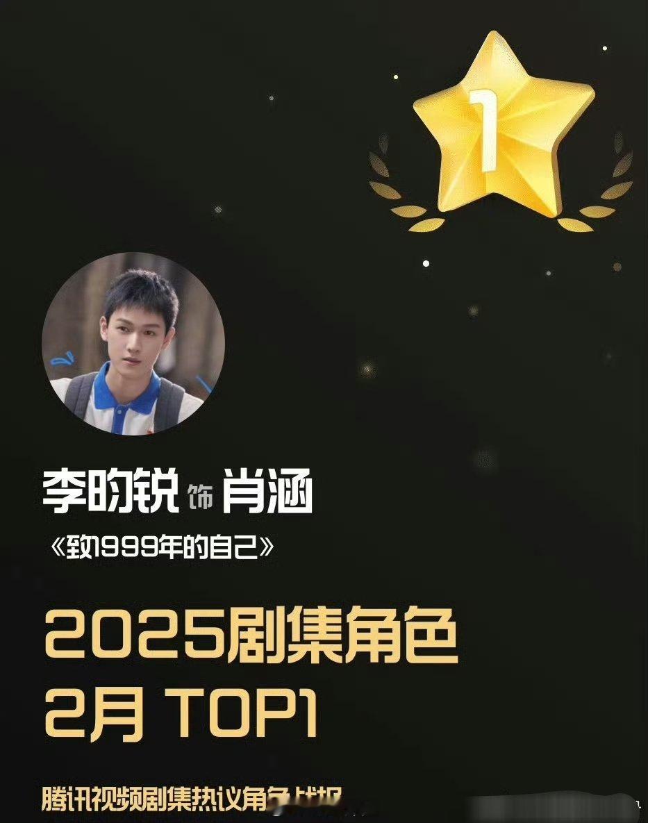 🐧的剧集热议角色战报中的2025剧集角色榜，李昀锐直接拿下两个top1，客观评