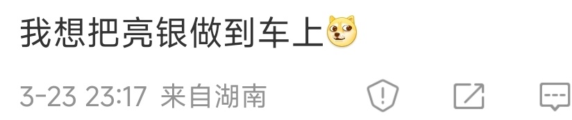 亮银色应该不可以做到车上吧（？）但是想想真的蛮帅 ​​​