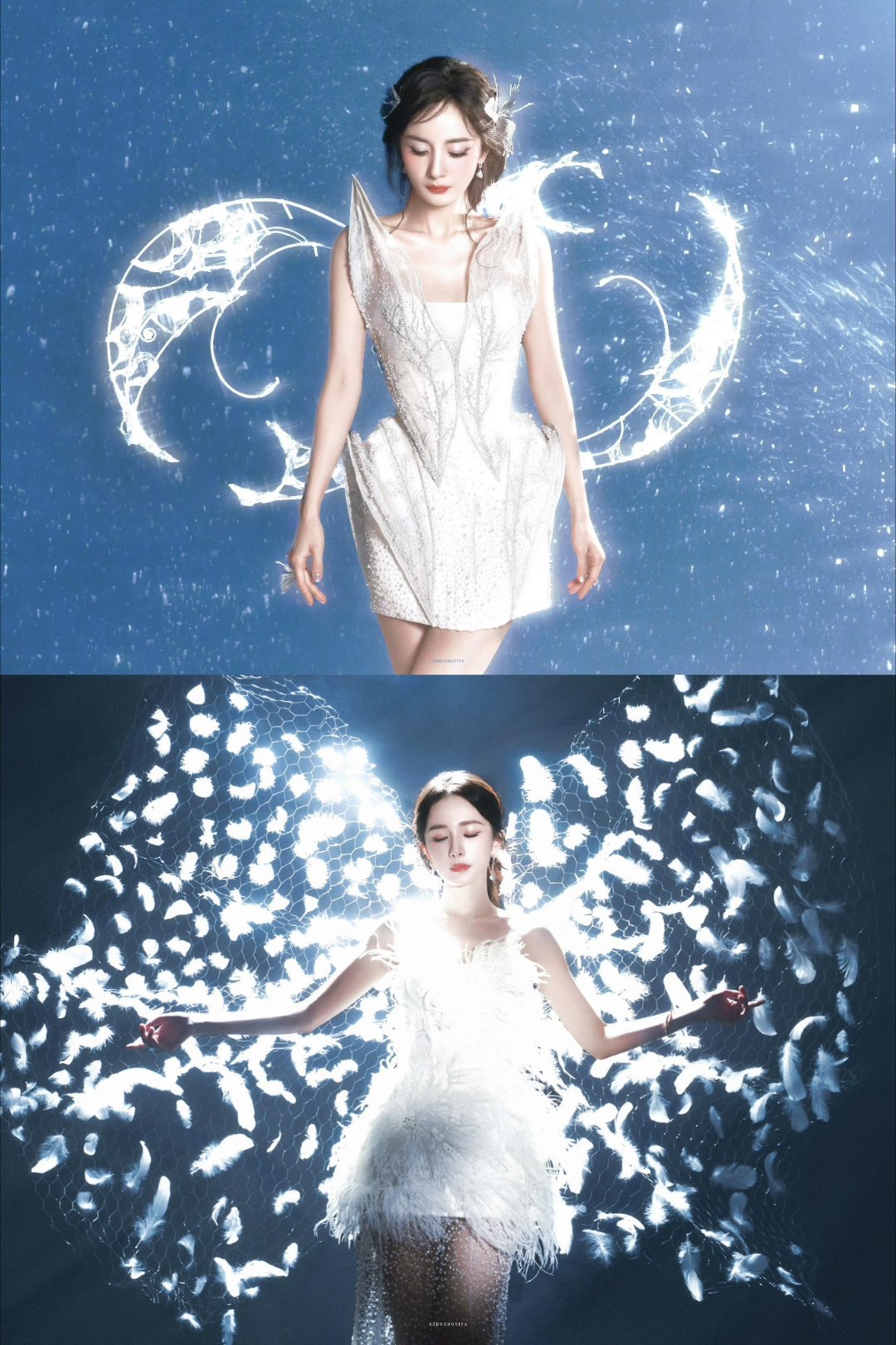 杨幂白鹤亮翅神女降临 璀璨光芒洒向土地✨祝福宁绣绣2026丰收硕果累累 