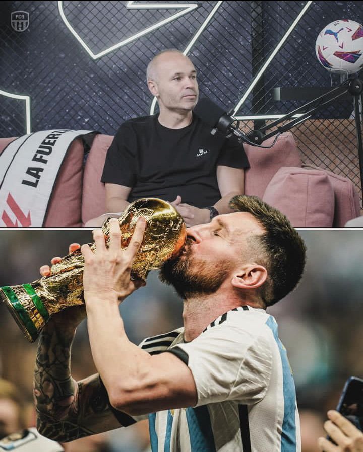 【小白🥹🥹🥹】伊涅斯塔接受采访谈梅西🎙️：“我为梅西赢得世界杯而欢呼。这