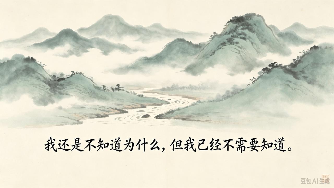 好多的事情，你还是不知道为什么，可是到后来你发现已经不需要知道，也已经不重要了，