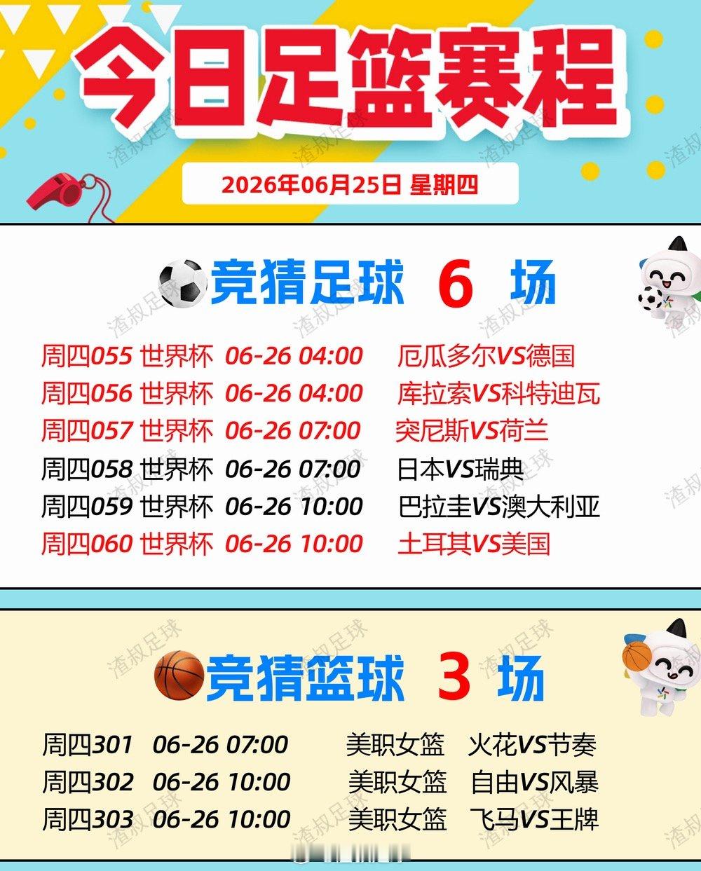 🧧排列3、排列5、天天开。足球 6 场，单关 4 场篮球 3 场，单关 0 场