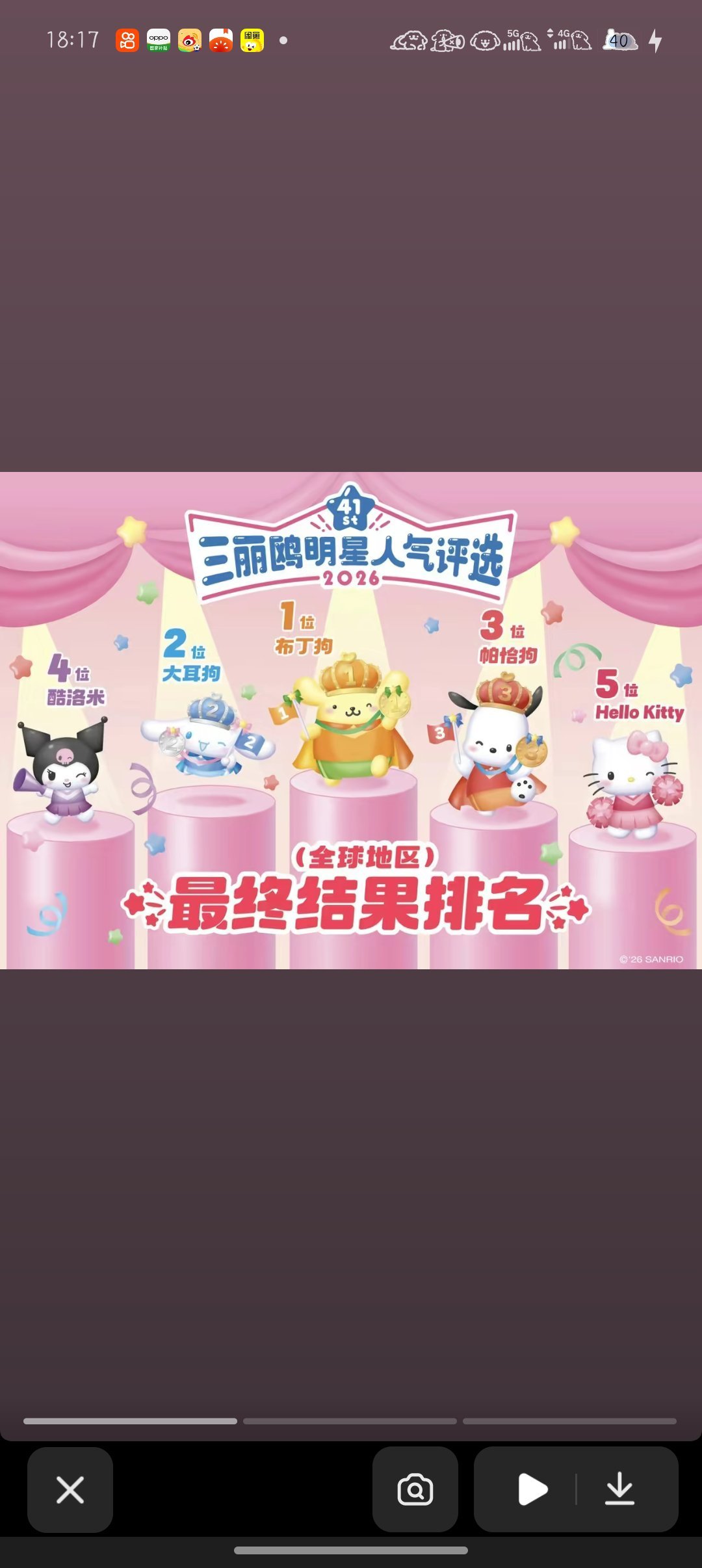 今年的三丽鸥全球投票第一是布丁狗！ 