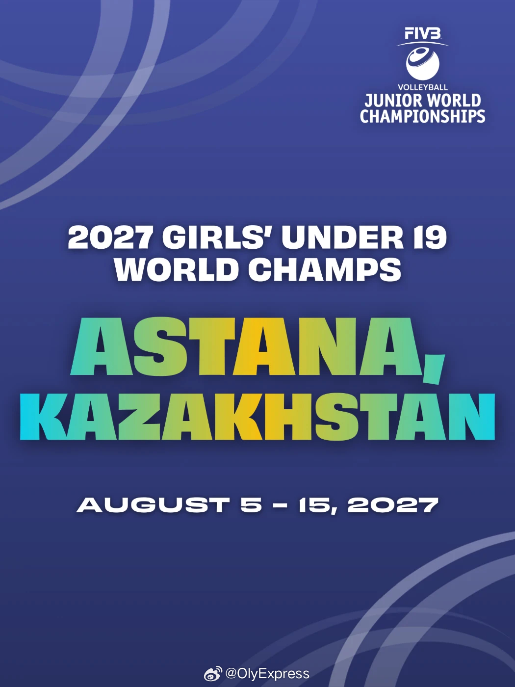 国际排坛动态 10月22日，国际排联公布了2027年U19男排/女排世锦赛举办地