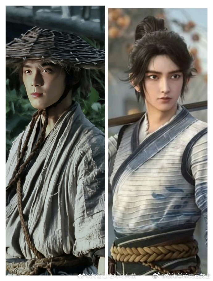 吴磊剑来开拍了吴磊陈平安斗笠粗布麻衣路透 洗旧的麻衣配磨边草鞋，斗笠下的眼神清亮