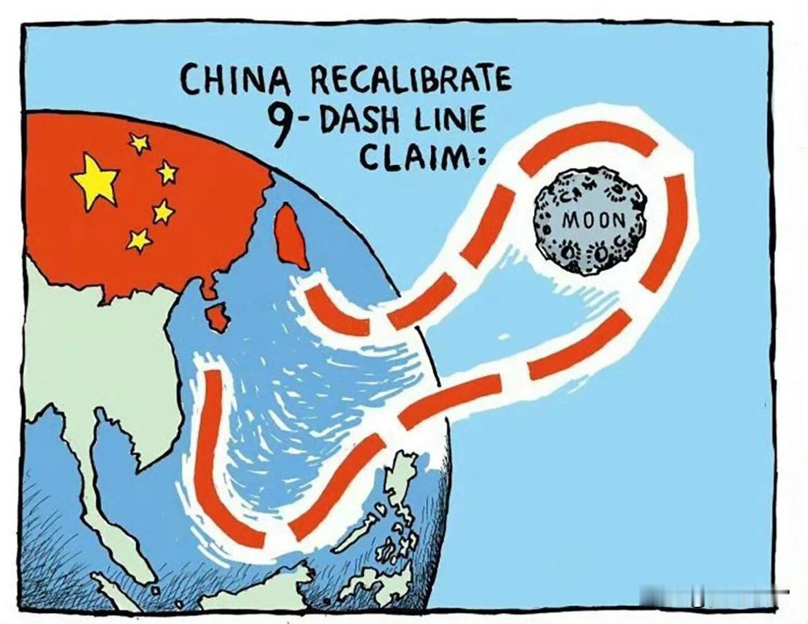 越南网友讽刺我们把九段线画到了月球，他们通过这种极度夸张的讽刺手法，来表达对中国