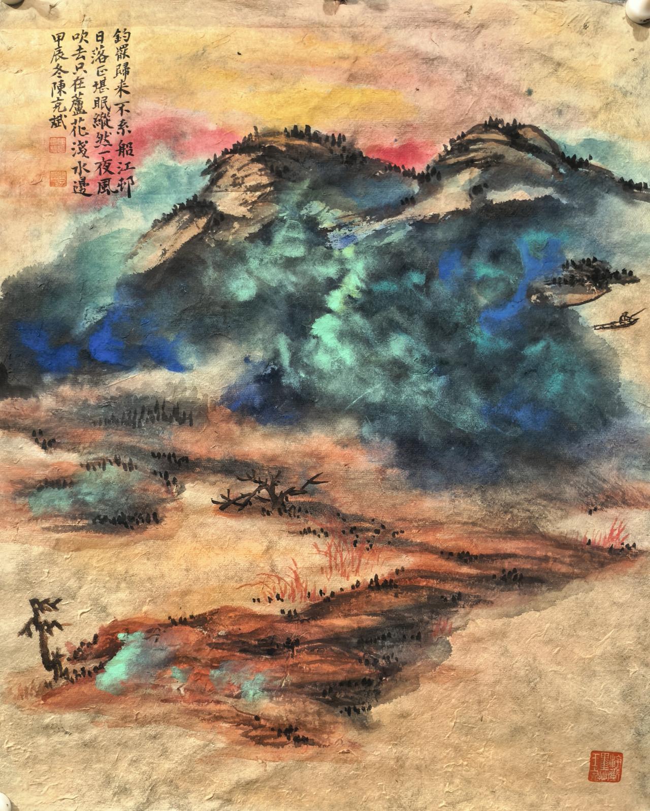 桑皮纸泼墨泼彩山水画今日热点 
       桑皮纸非物质文化遗产，纸性特殊，纤