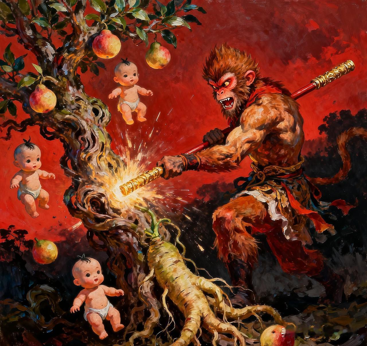 孙悟空为何非要推倒人参果树？
这一日，师徒四人行至万寿山地界。但见山峦叠翠，云雾