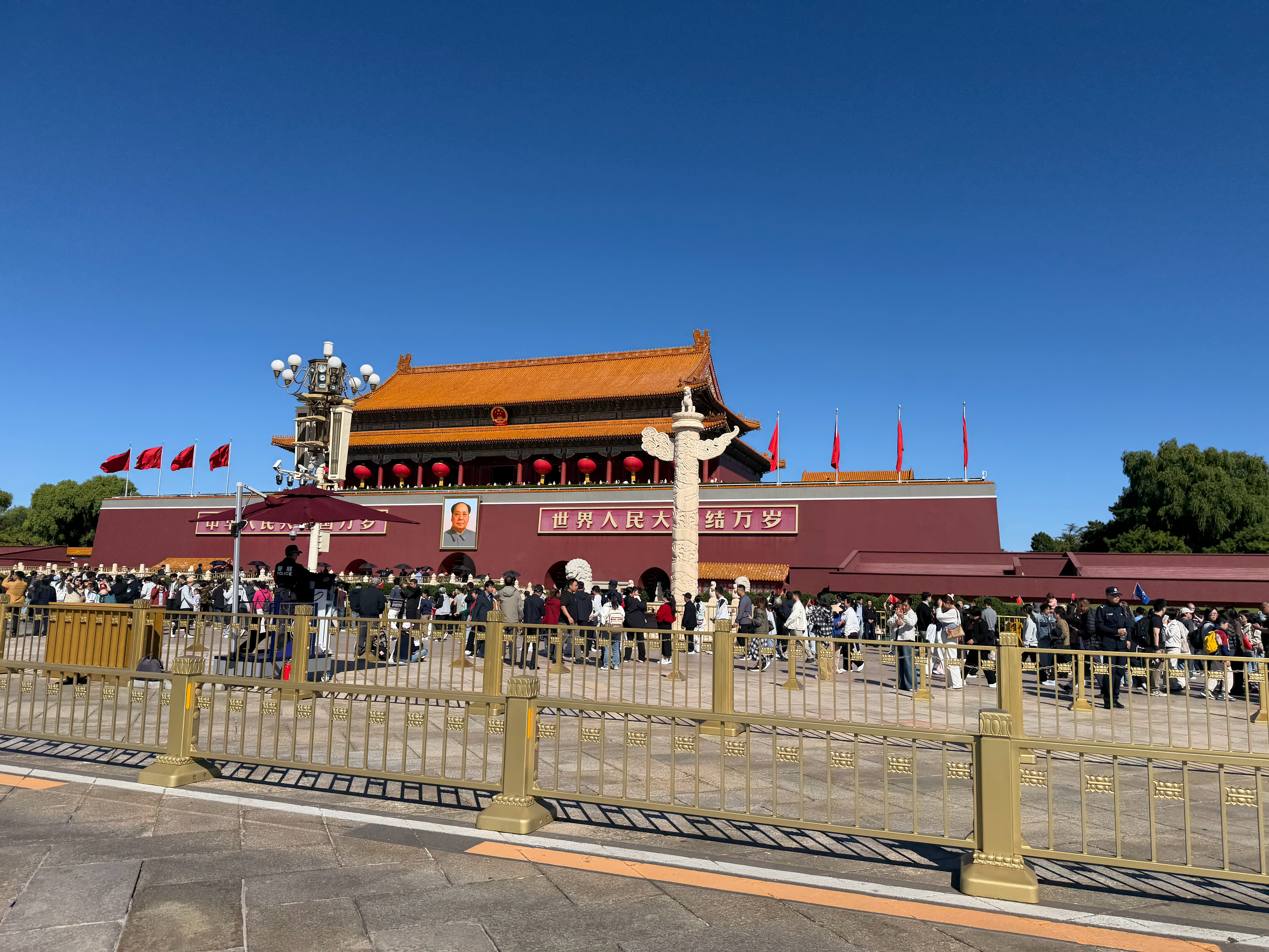 带娃远远的瞅一眼天安门～天安门放飞10000多只和平鸽 ​​​