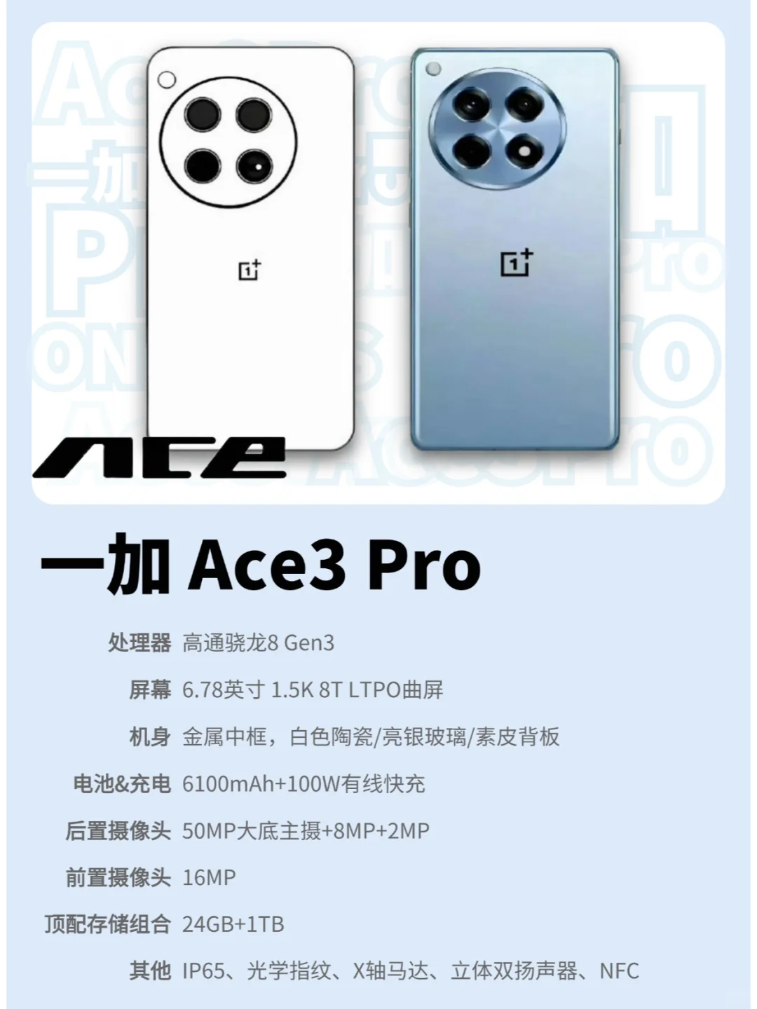 一加Ace3 Pro提前知！