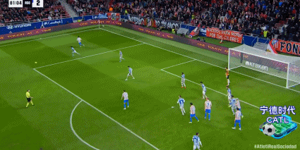 西甲】马竞3比2皇家社会西甲 ▼关键进球：第81分钟，鲁杰里传中，尼古拉斯·冈萨