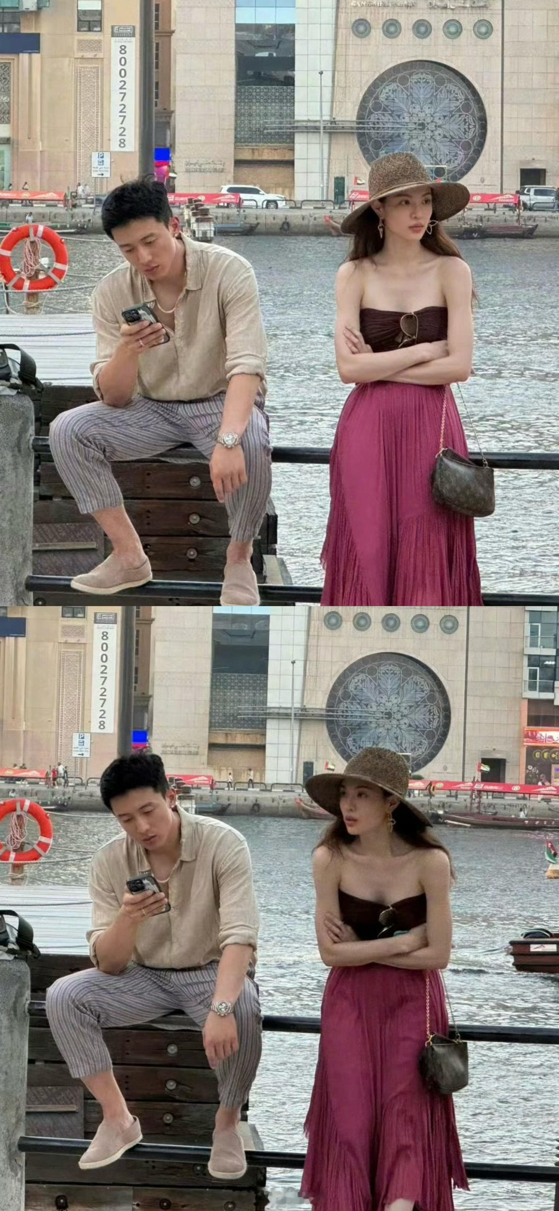 #钟楚曦侯雯元手牵手回国# 俊男靓女好般配，一直都是稳稳地幸福！娱乐圈高颜值情侣