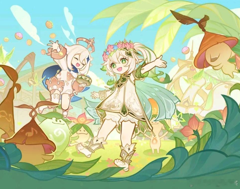 #原神[超话]# 纳西妲笑得很开心  ᖰ⌯'▾'⌯ᖳ！生日快乐哇！纳西妲！走，一