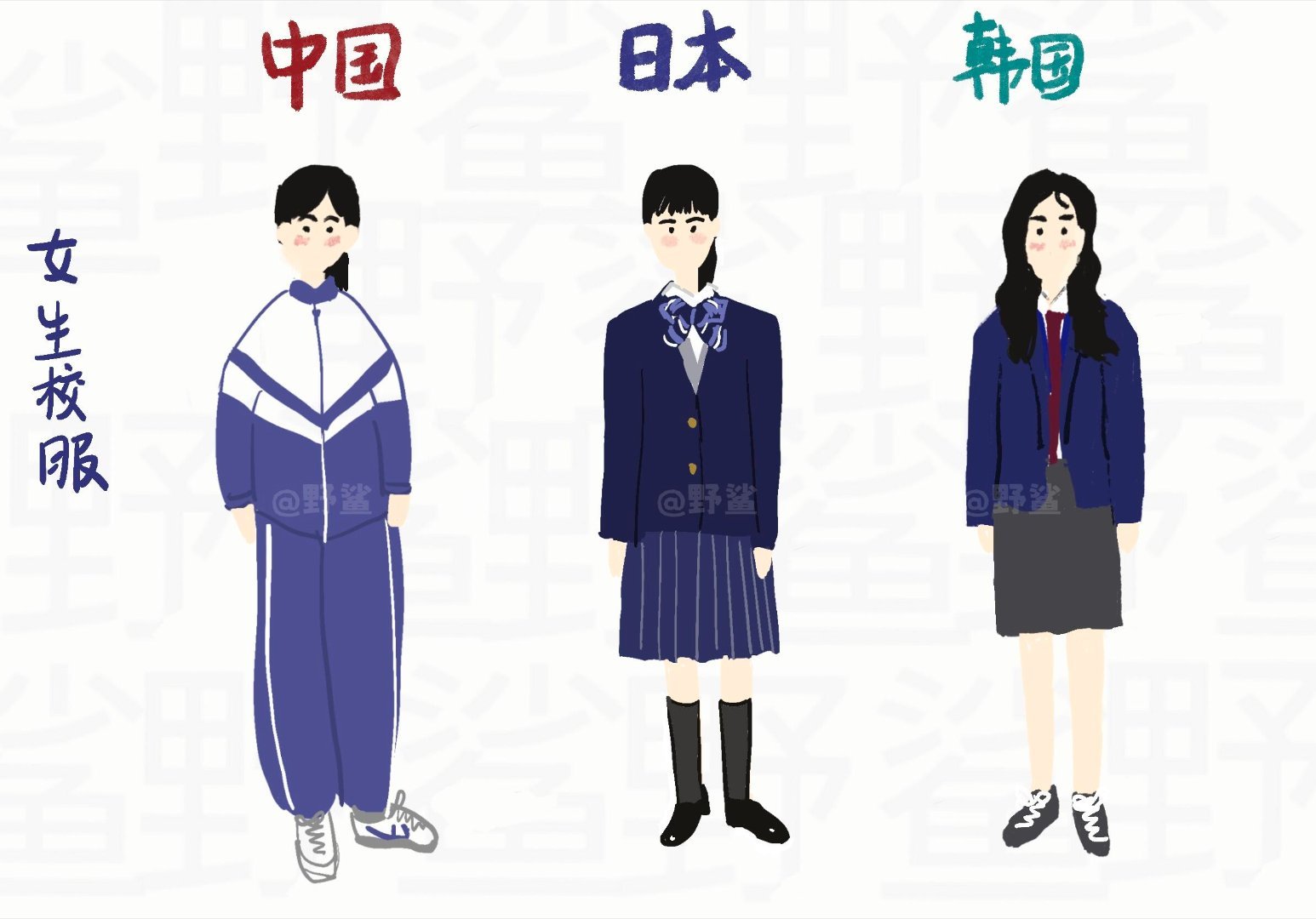 中日韩三国大妈形象中日韩三国的差异，大家觉得形象吗？ 