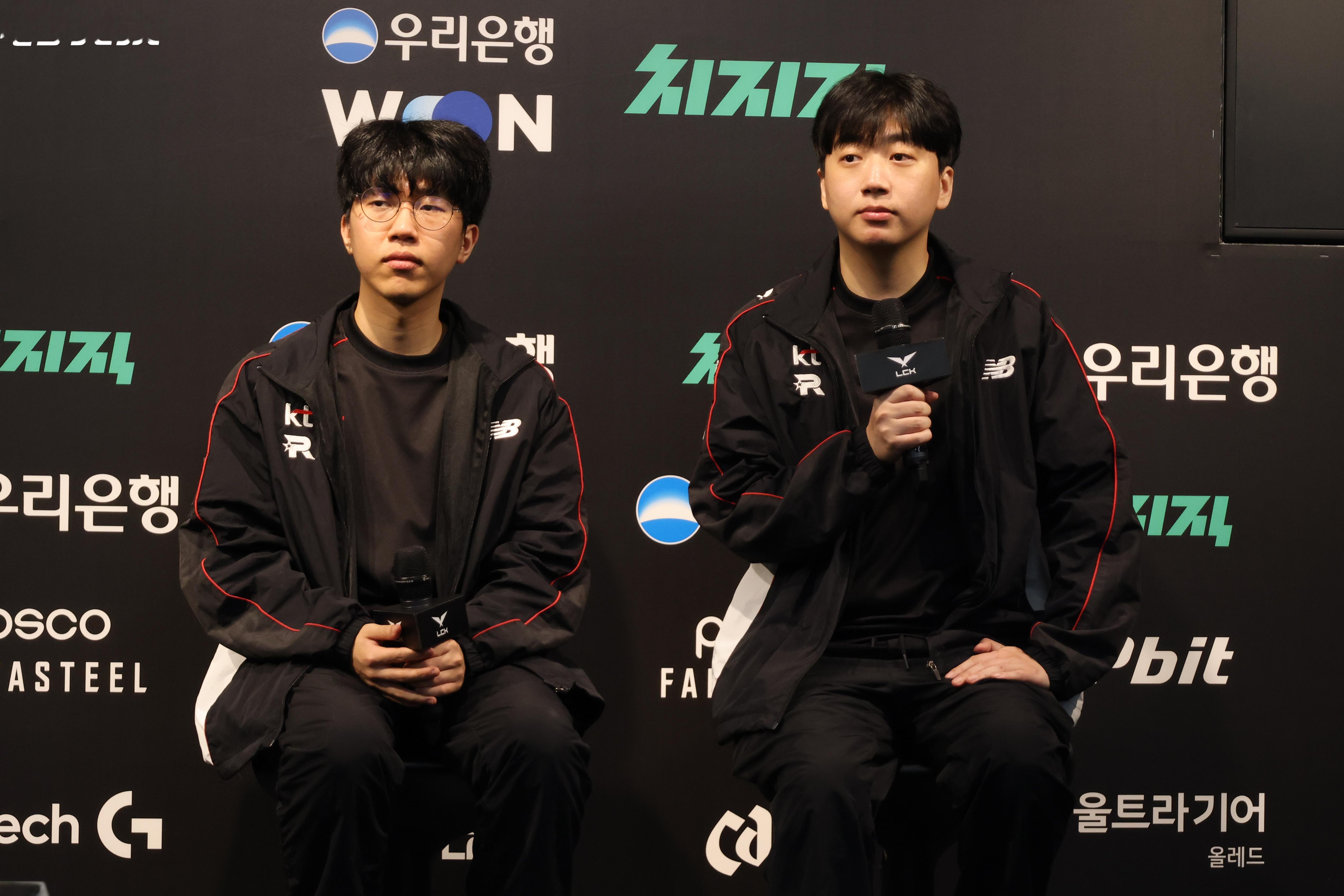 260830 DK对战KT 赛后KT接受胜者群访的是Jiwoo选手和Score监