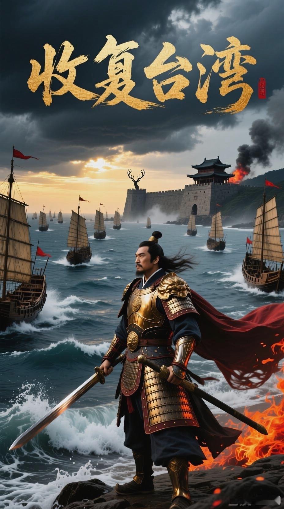 1661年，郑成功亲率2.5万将士渡海东征，借涨潮之势从鹿耳门巧渡登陆，经九个月