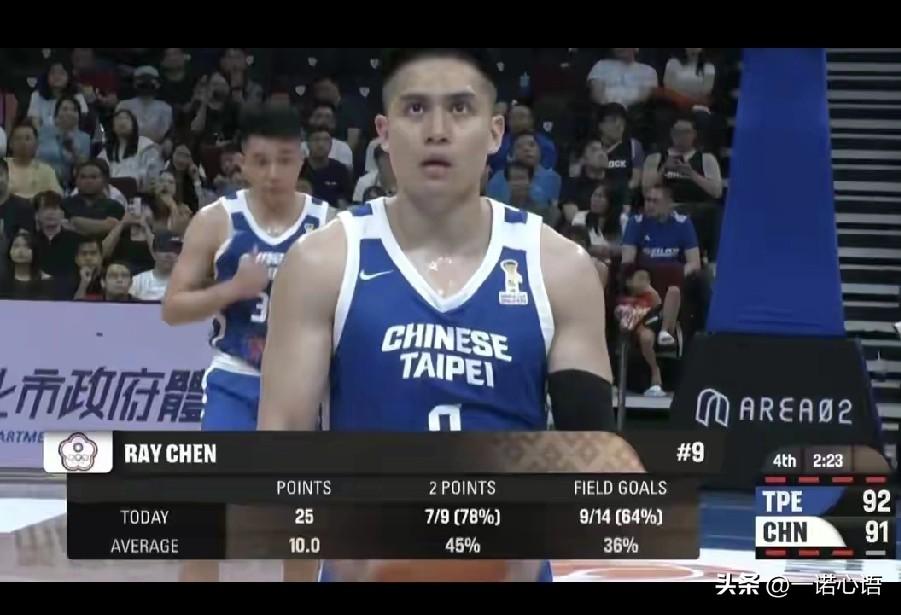 中国队和中国台北队打得难解难分，甚至一度十分被动，我觉得中国台北队，就是因为有陈
