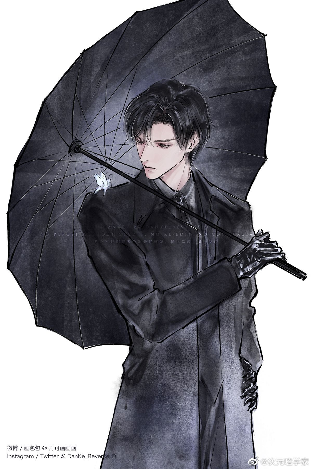 洄天漫画 沈监察和他肩头的蝴蝶，太好看了！！Cr：丹可画画画 