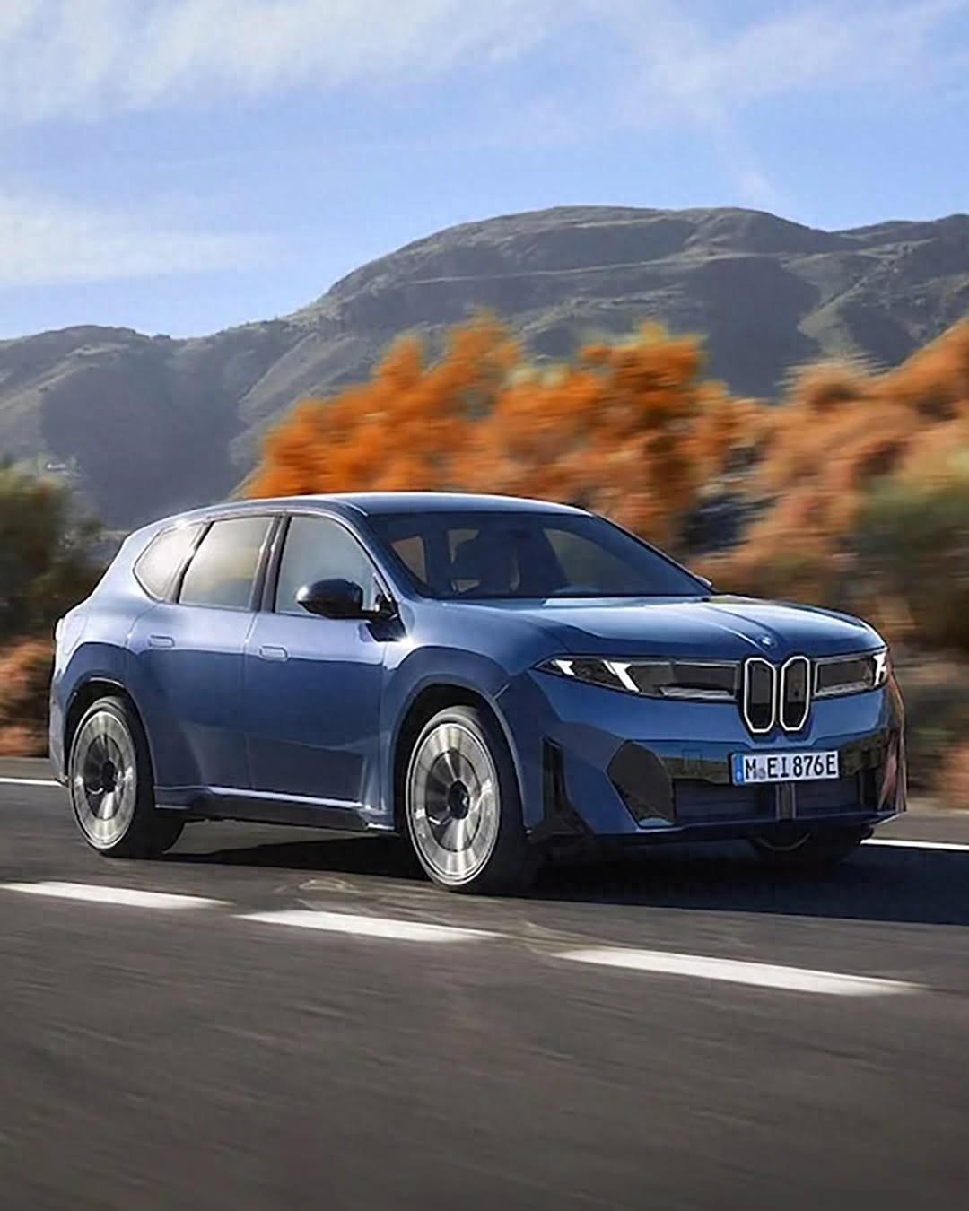 宝马新世代首款量产车BMW iX3宣传图曝光：双肾格栅 变小了。这造型怕是领先半