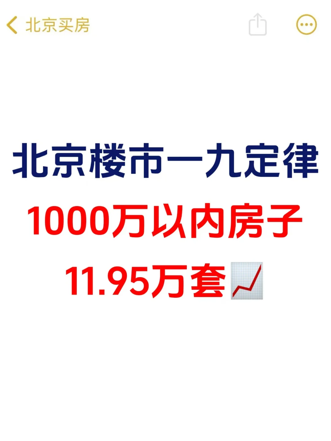 北京楼市一九定律，1000万以内房子11.95万套