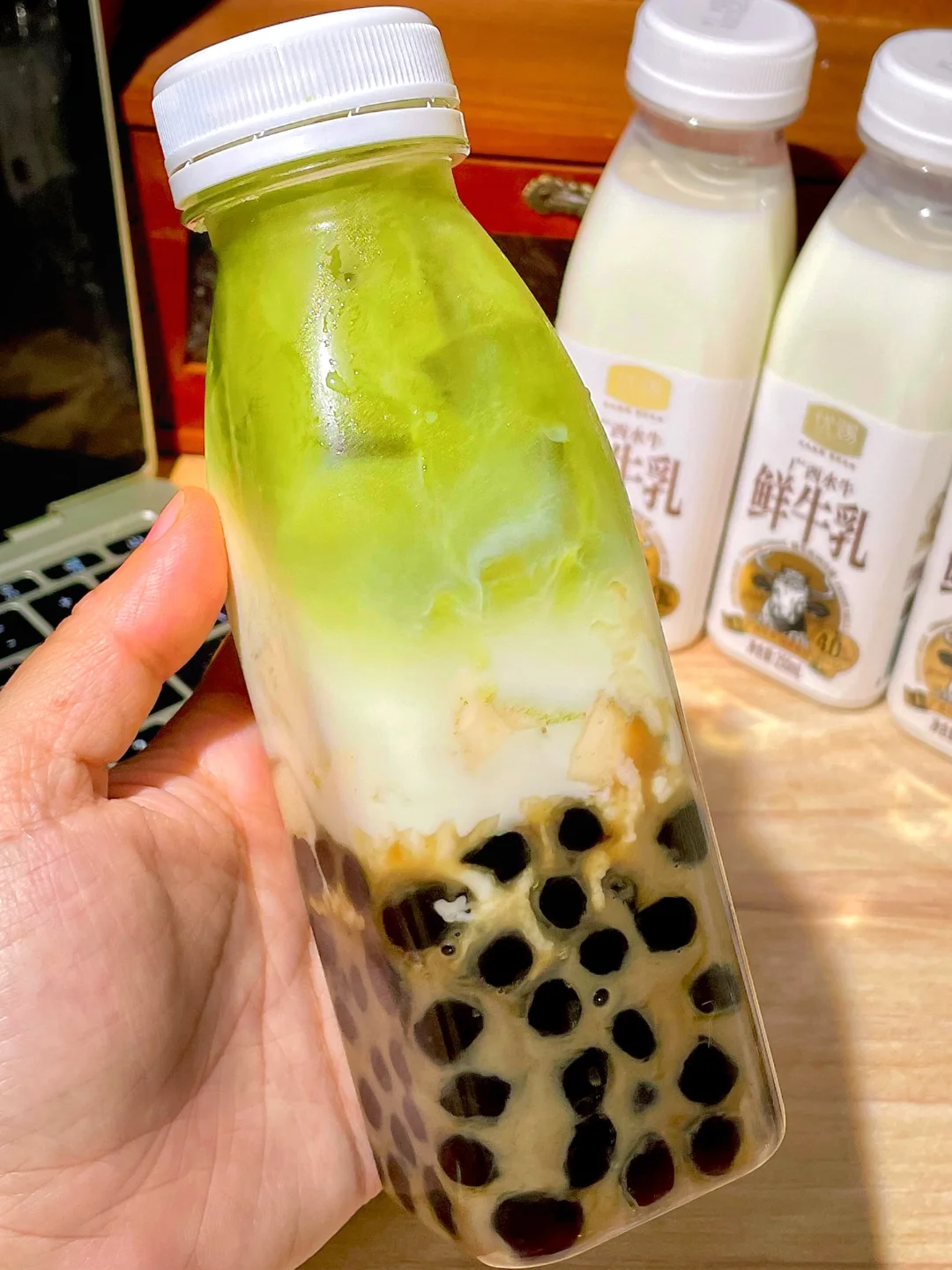 在家复刻阿xi水牛乳双拼波波抹茶这么简单！