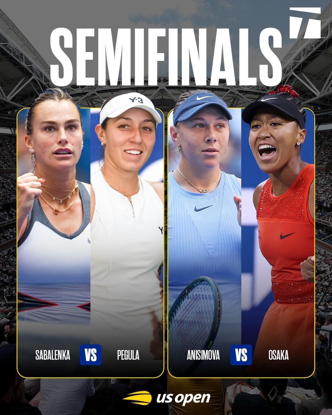 明日美网赛程 女单半决赛早上7点萨巴伦卡🇧🇾vs佩古拉🇺🇸随后 大阪直美