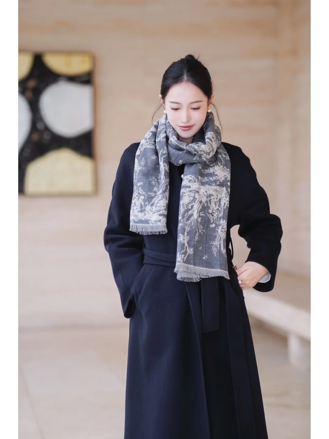 冬日氛围感还得是大衣+围巾🧣