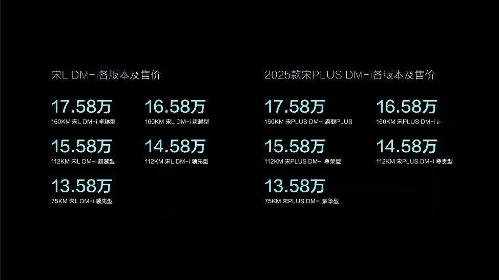 新款比亚迪宋PLUS DM-i，与比亚迪宋L DM-i双车上市，两款型号皆推出5