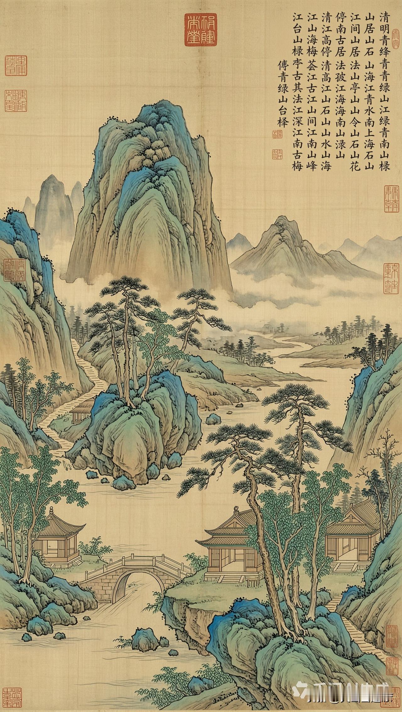 青绿山水画欣赏
