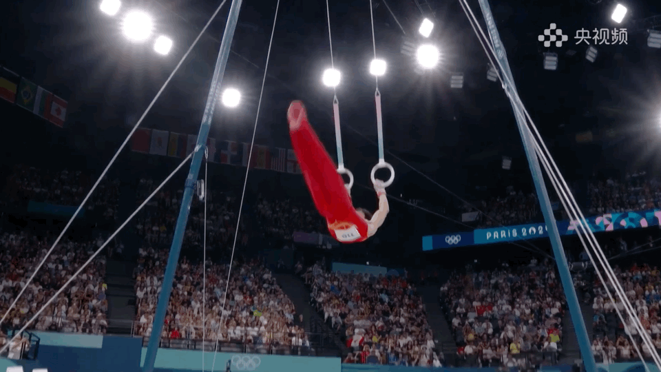#体操男子个人全能决赛#张博恒14.600的吊环 肖若腾14.833的跳马💪 