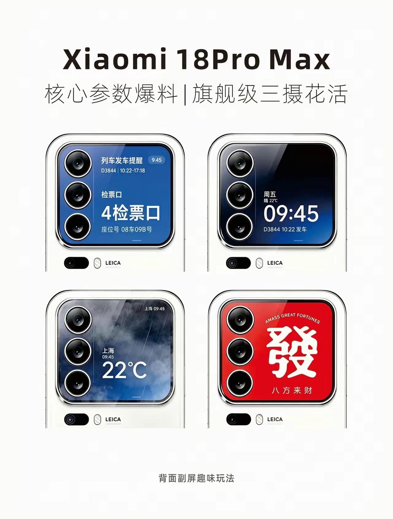小米18 Pro Max最新消息汇总。硬件进行全面升级，双2亿像素镜头、2nm旗